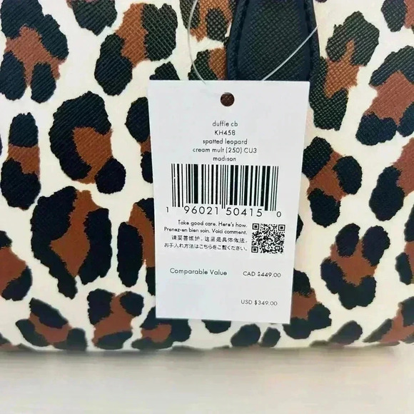 Kate Spade Purse Madison Spotted Leopard Duffle Crossbody Bag - Picture 7 of 11